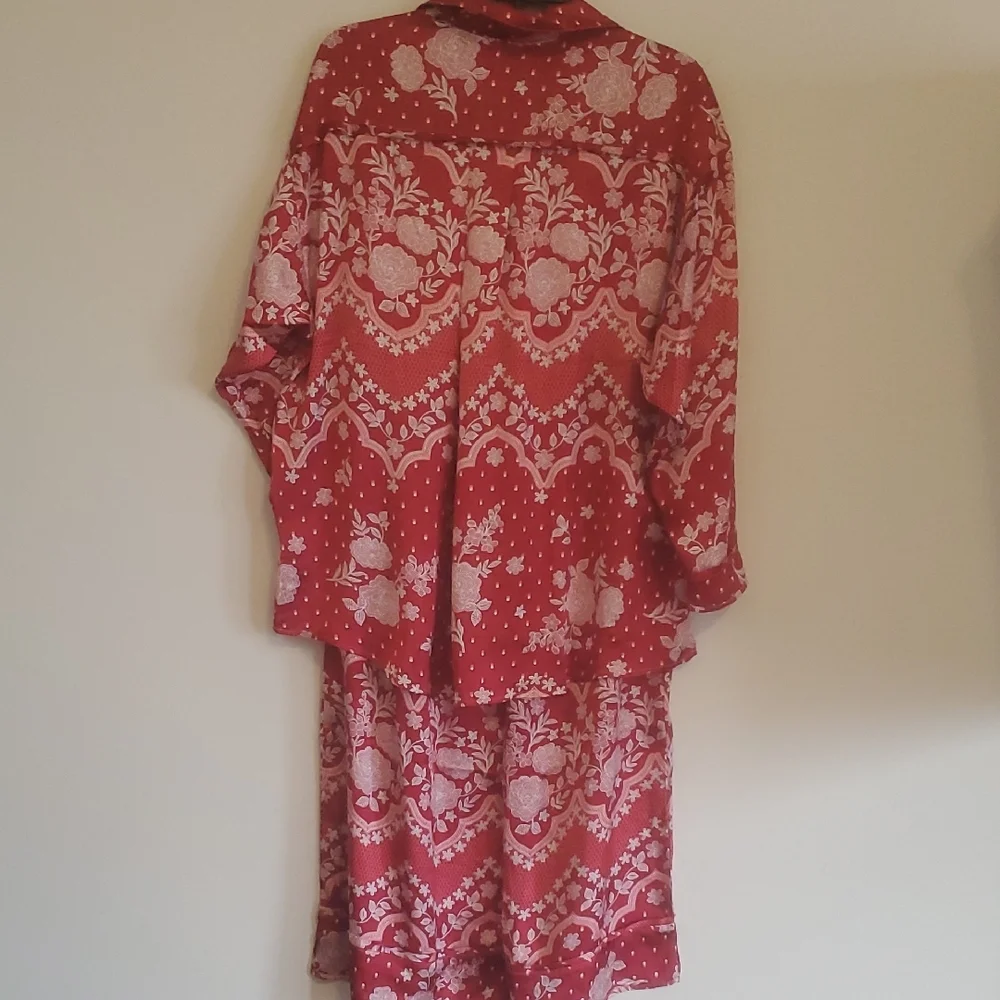 FREE PEOPLE INTIMATELY DREAMY DAYS PJ SET IN CHERRY COMBO - Picture 7 of 11